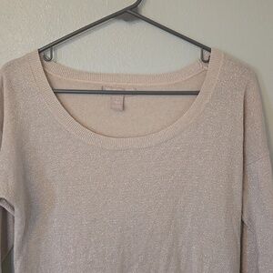Banana Republic | Champagne Glitter 3/4 Sleeve Sweater Size Small